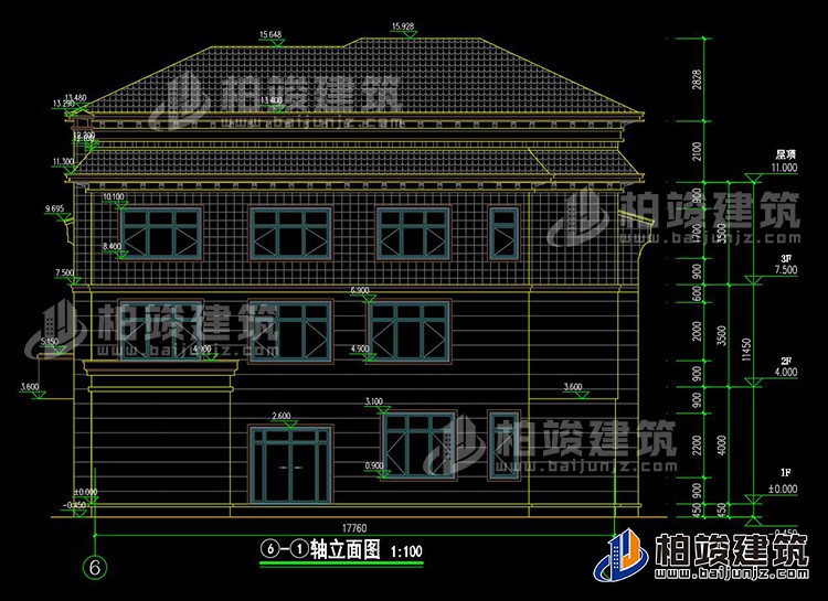 背立面图